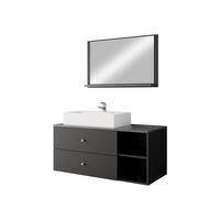 BADMÖBEL-SET Kertos I - Goldfarben/Schwarz, Holzwerkstoff/Metall (100/57/45cm) - MIRJAN24