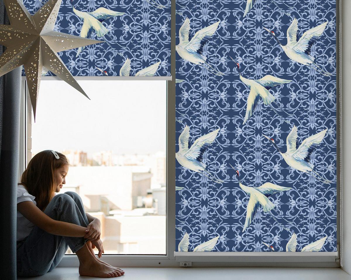 INNENROLLO - Fensterrollo - Rollo - 90x140 cm - Reiher - Weiß, Kunststoff (90/140/0.5cm) - TULUP