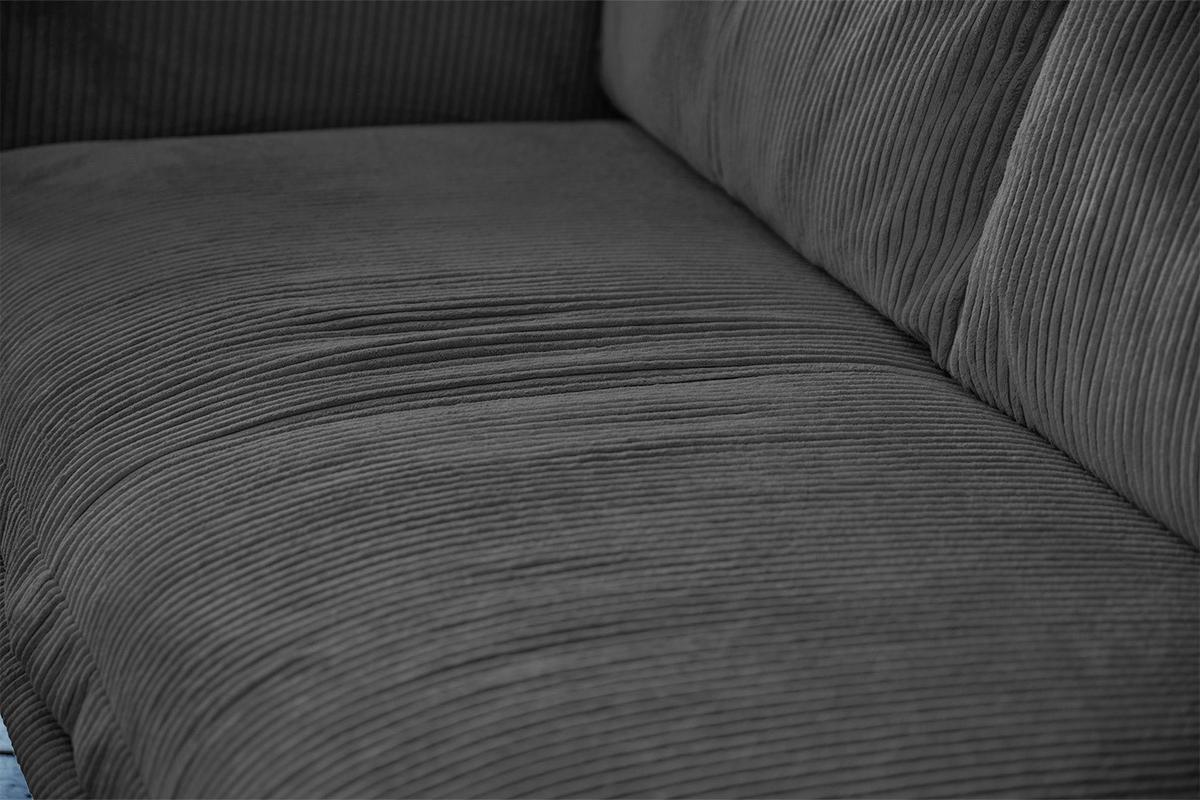 ECKSOFA QUENYA Grau Velvet - Dunkelgrau/Schwarz, Textil (294/184cm) - KAWOLA
