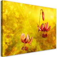 WANDBILD tulpenblüten natur gelb - Gelb, Textil (60/40cm) - Feeby