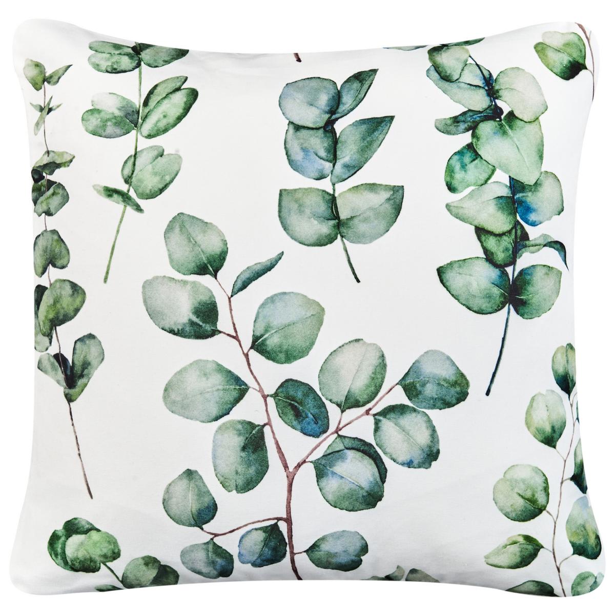 GARTENKISSEN 2er-Set Grün 45/45 cm Bosque - Weiß/Grün, Textil (45/12/45cm) - Beliani
