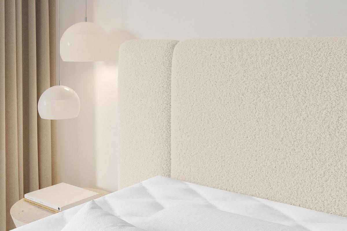 BOXSPRINGBETT mit Matratze H3/H4 - EVON KING - 180x200 cm Beige - Kaschmir, Holzwerkstoff (180/200cm) - ALTDECOR