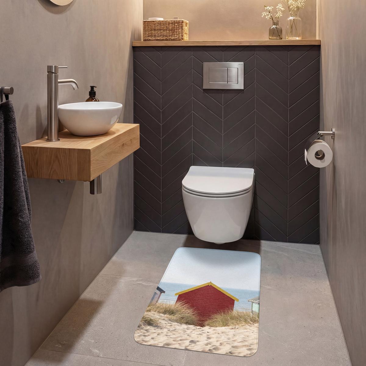WC-VORLEGER Strand - Ferienhäuser - Farbenfroh - Dünen WC Teppich 50x80 cm - Multicolor, Textil (50/1cm) - OnlyWow