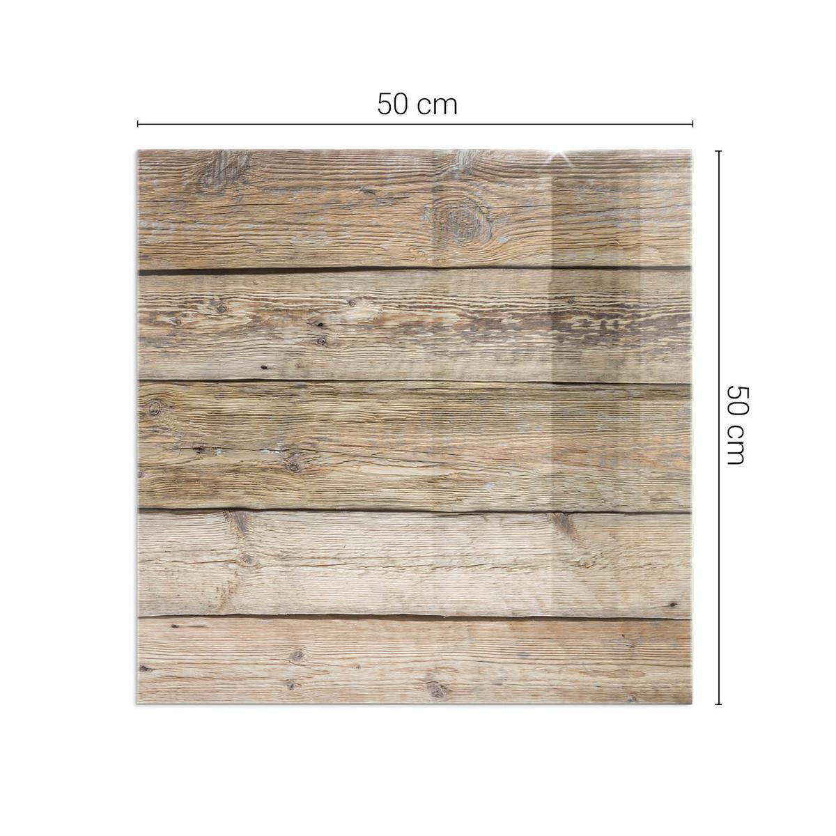 GLASPLATTE für Kamin 50x50 cm - Beige, Glas (50/50/0.4cm) - TULUP