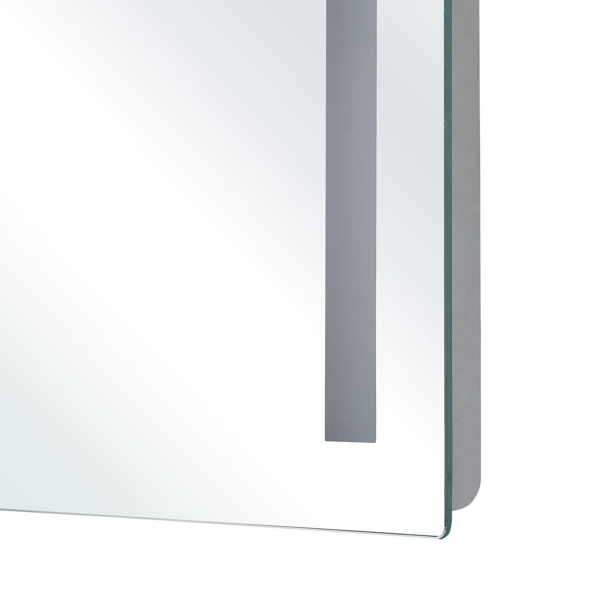 BADSPIEGEL mit LED-Beleuchtung rechteckig 60/70 cm Lirac - Silberfarben, Glas (70/60/4cm) - Beliani