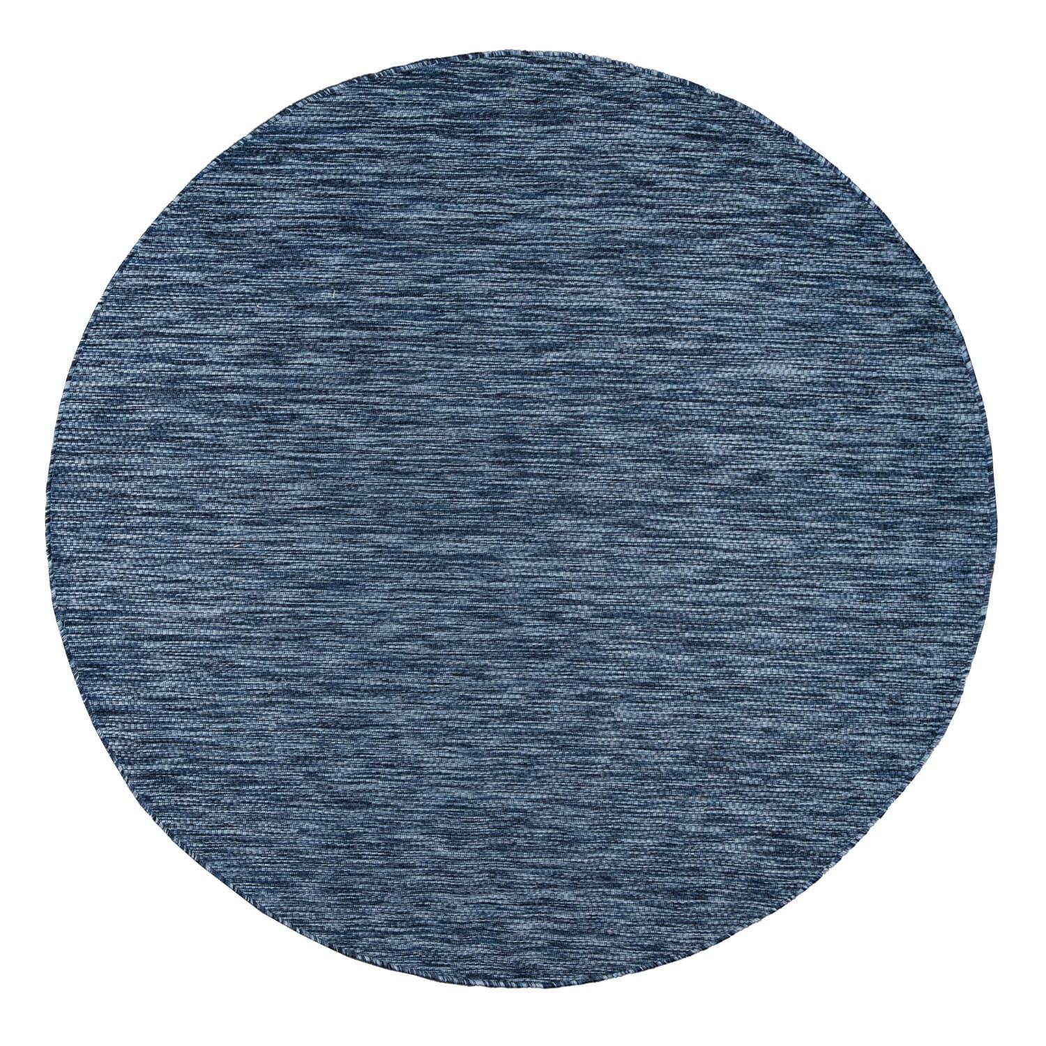FLACHWEBTEPPICH, einfarbig, aus Polypropylen, Dunkelblau, Ø 80 cm - Blau, Textil (80/80cm) - KADIMA DESIGN