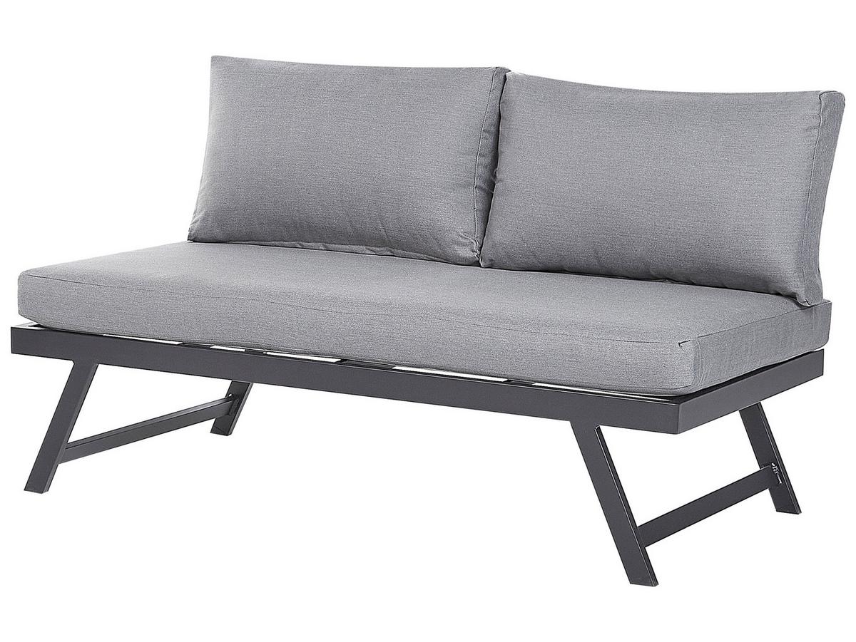 LOUNGE SET 5-Sitzer modular schwarz Auflagen dunkelgrau Coccorino - Dunkelbraun/Schwarz, Metall - Beliani