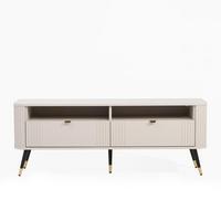TV-SCHRANK AURA auf Füßen mit geriffelter Front - Beige, Holzwerkstoff (138/53/40cm) - Idohome