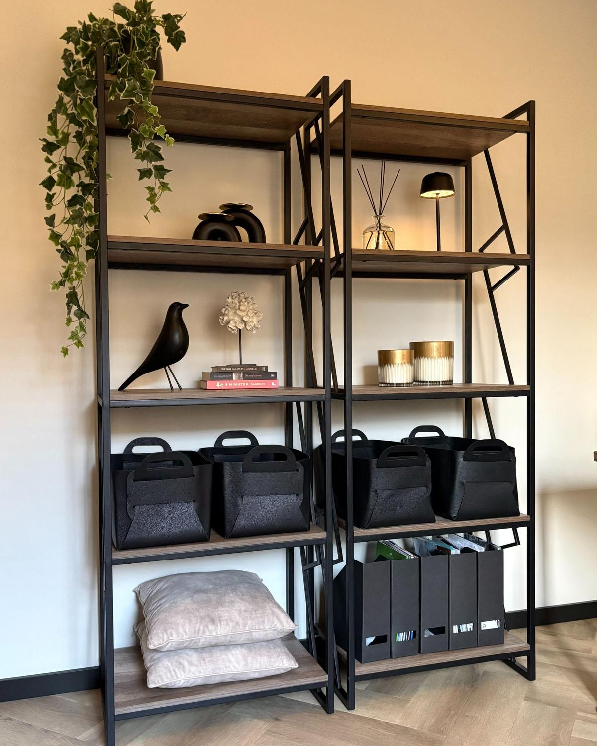 REGAL 5 Fächer Forres - Dunkelbraun, Holzwerkstoff (64/184/40cm) - Beliani