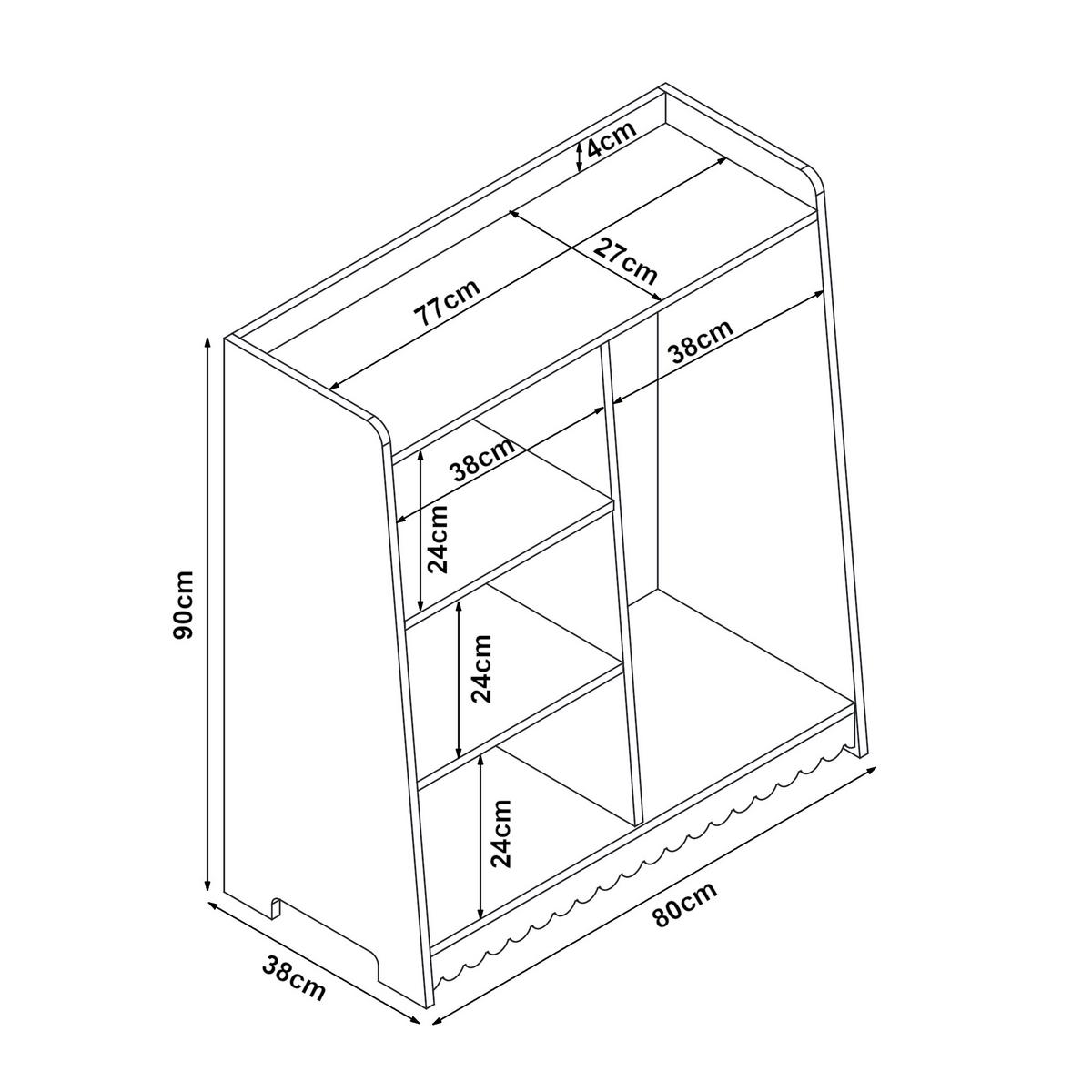 KINDERGARDEROBE Vestnes - Pink/Weiß, Holzwerkstoff (80/90/38cm) - [en.casa]
