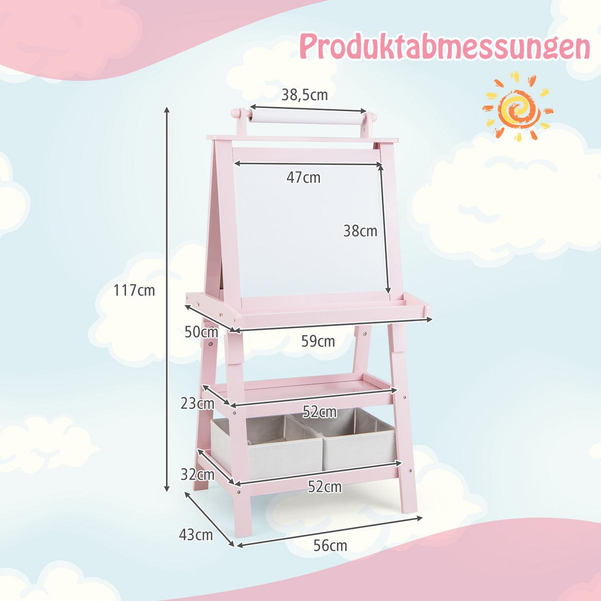 STAFFELEI Rosa - Pink, Holz (59/117/50cm) - COSTWAY