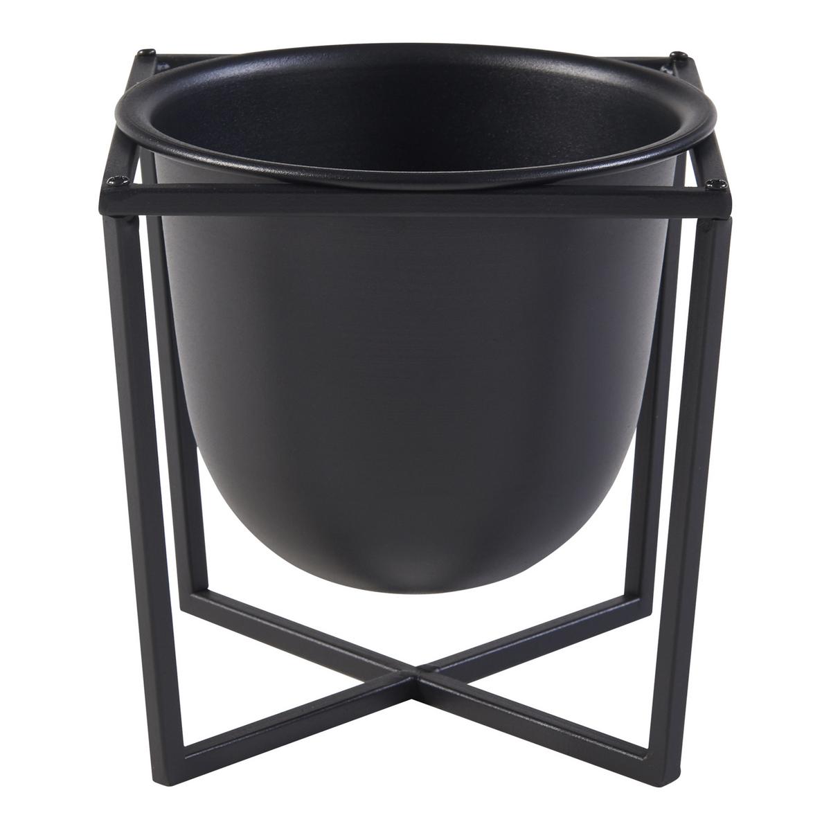 PFLANZENSTÄNDER-SET 2 TLG. Nordmaling - Schwarz, Metall (23/23.5/23cm) - [en.casa]