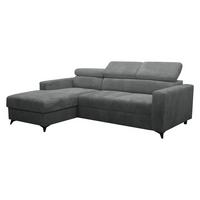 ECKSOFA Milano Premium Cord, Seite: Links LC+2R - Graphitfarben/Schwarz, Holz/Textil (236/172cm) - MIRJAN24