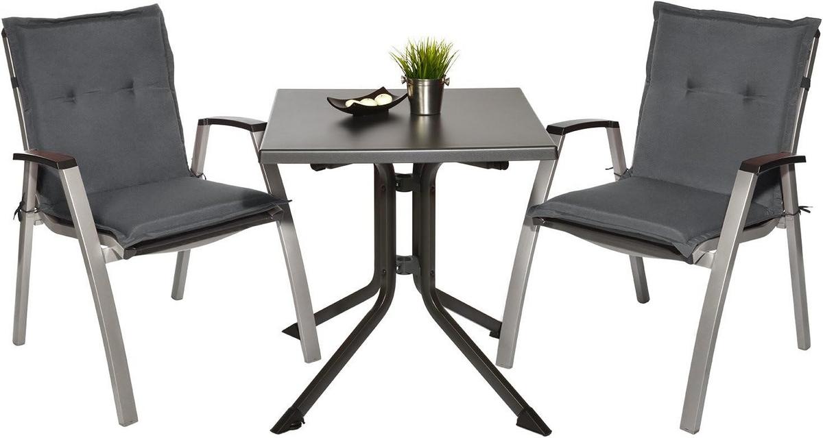 NIEDERLEHNERAUFLAGE Loft NL 100x50x6cm Graphitgrau (2tlg) - Dunkelgrau, Textil (50/6/100cm) - Beautissu 