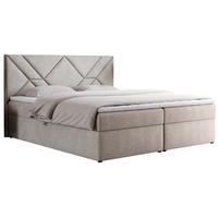 BOXBETT NEOMI 120/200 - Beige Strukture - H4 - Visco - Beige, Holz/Textil (120/200cm)