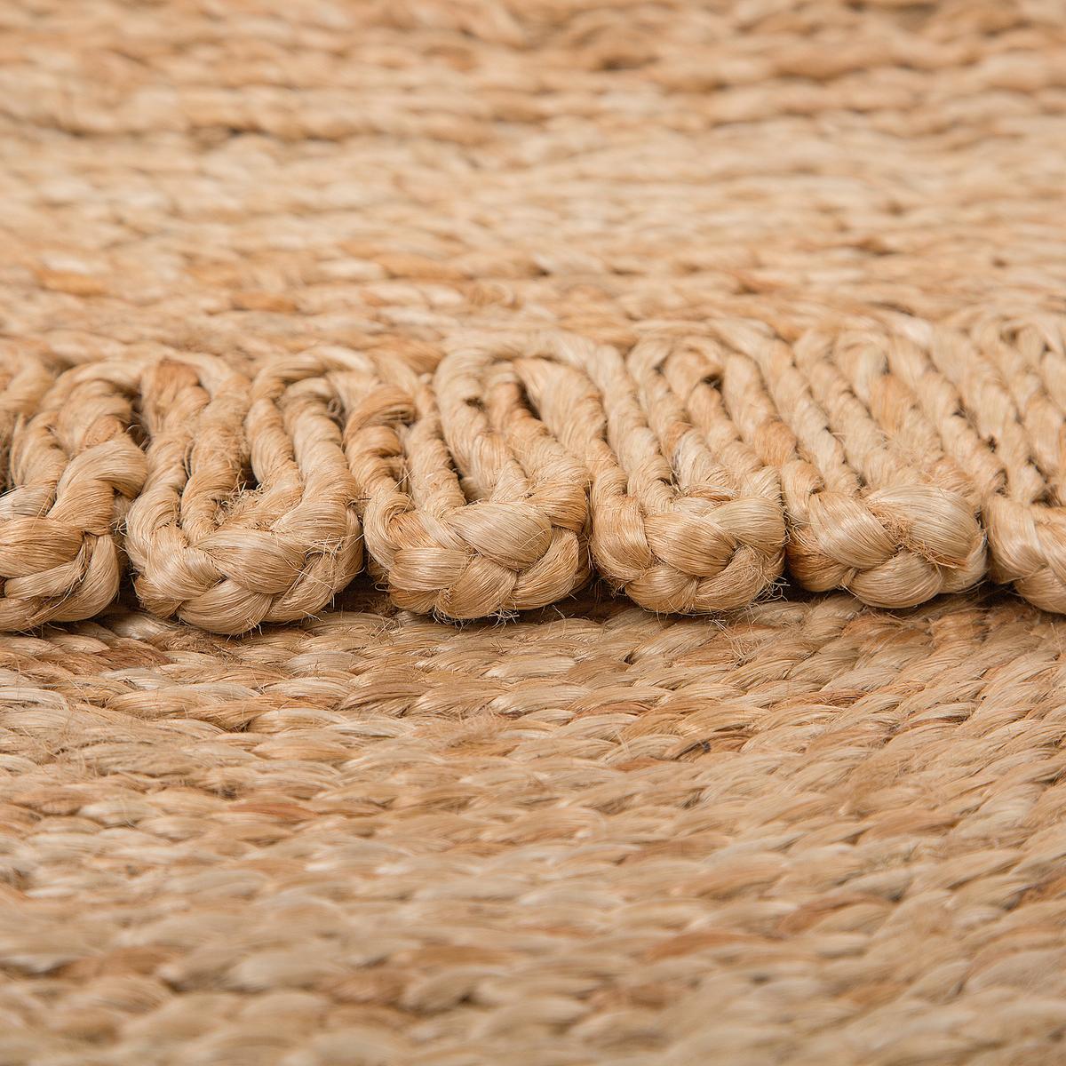 TEPPICH geflochten Erence 140/140 cm - Beige, Naturmaterialien (140/140cm) - Beliani
