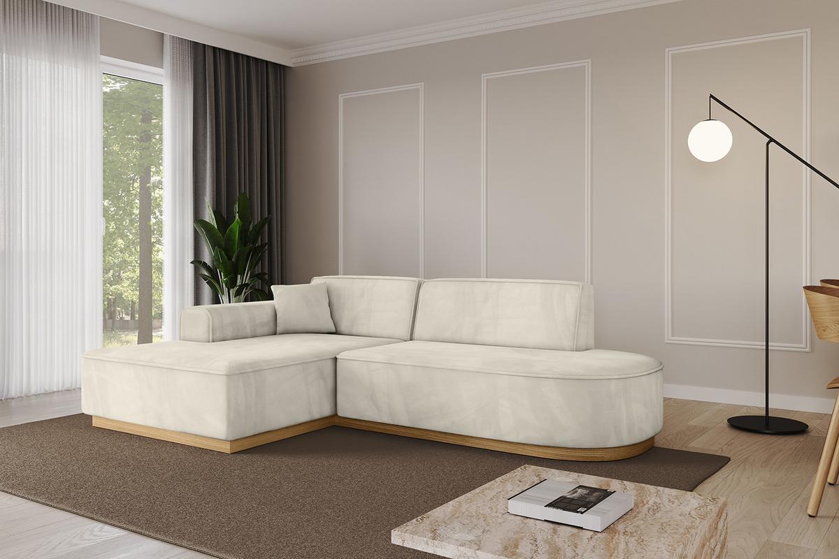 ECKSOFA Ottomane Links IREA-L1-v2 - 234x171x83 cm Dunkelgrau - Ecru, Holzwerkstoff/Textil (234/171cm) - ALTDECOR