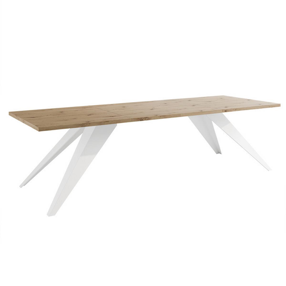 AUSZIEHTISCH XANDRO 140/80/76 cm mit Metallgestell, Weiß / Artisan-Eiche - Eiche Artisan/Weiß, Holzwerkstoff/Metall (80/140/76cm) - Idohome