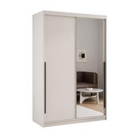 SCHIEBETÜRENSCHRANK SILENTE 140 cm mit Einlegeböden und Kleiderstange - Beige, Holzwerkstoff (140/215/60cm) - Idohome