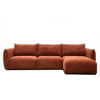 ECKSOFA TAUER 5-Sitzer, orange - Schwarz/Orange, Holzwerkstoff/Kunststoff (294/173cm) - Wozimo