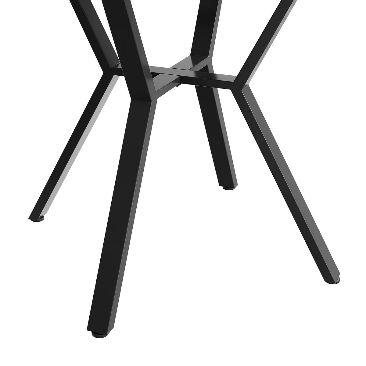 ESSTISCH runder marmor-optik Ø 100 cm mit X-metallgestell - Schwarz, Holzwerkstoff (100/100/75cm) - Urban Meuble