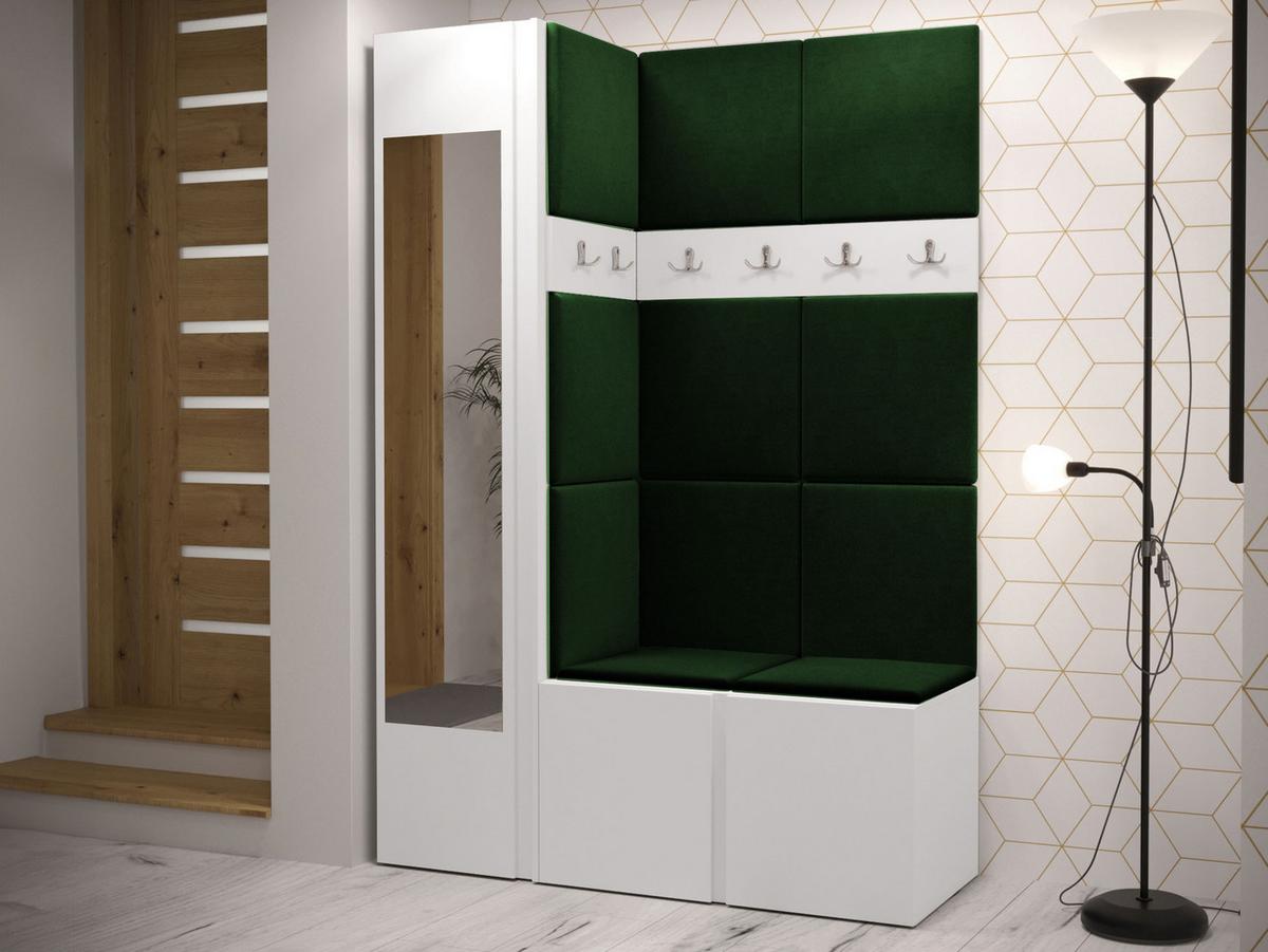 GARDEROBEN-SET Orion X - Weiß/Grün, Holzwerkstoff/Kunststoff (124/186/46cm) - MIRJAN24