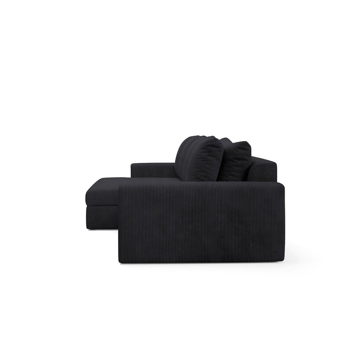 ECKSOFA Paola 3 Sitzplätze Schwarz - Schwarz, Holz (272/167cm) - Petits-meubles