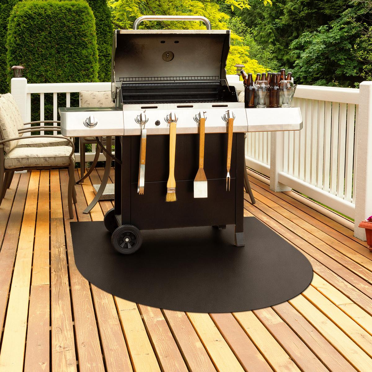 GRILLUNTERLAGE Bodenschutzplatte Metall Schwarz 100x100 cm - Schwarz, Metall (100/100/0.1cm) - TULUP