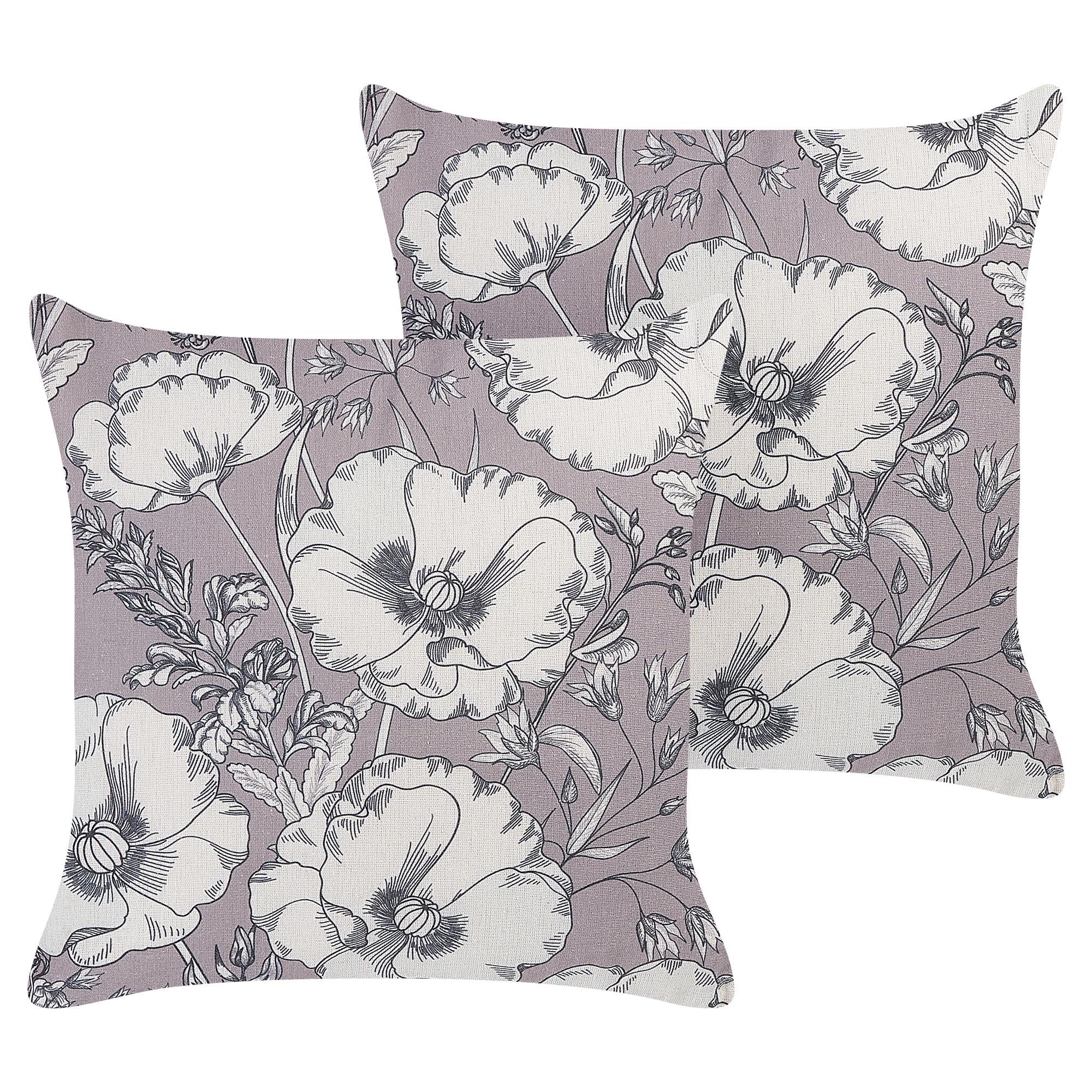 DEKOKISSEN 2er-Set Cremeweiß 45/45 cm Sophora - Ecru, Textil (45/45cm) - Beliani