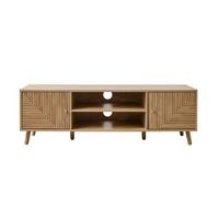 TV-MÖBEL 2 Türen mit Fronten in Lamellenoptik in L-Form Eden 140/40/45 cm - Eschefarben, Holzwerkstoff (40/45/48cm) - Calicosy
