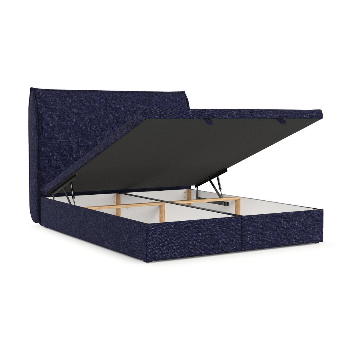 POLSTERBETT Tuvalu mit Stauraum 180/200 cm Marineblau im Alta Stoff - Schwarz/Dunkelblau, Holz/Holzwerkstoff (180/200cm) - AltaBeds