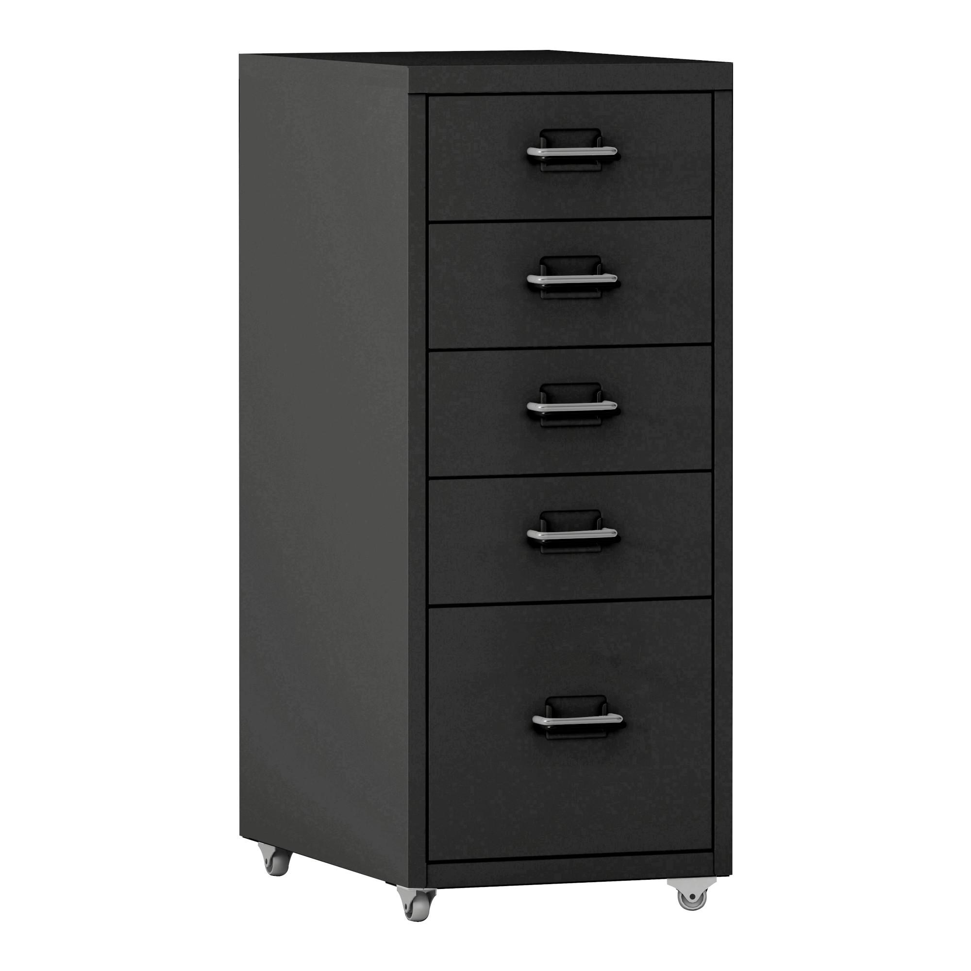 ROLLCONTAINER Kökar - Schwarz, Metall (28/69/41cm) - [en.casa]