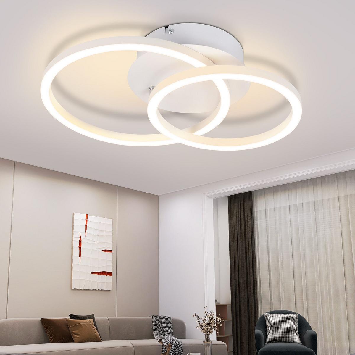 LED-DECKENLEUCHTE Gallagher 34.4/25/7.4 cm - Weiß, Metall (34.4/25/7.4cm) - Nettlife