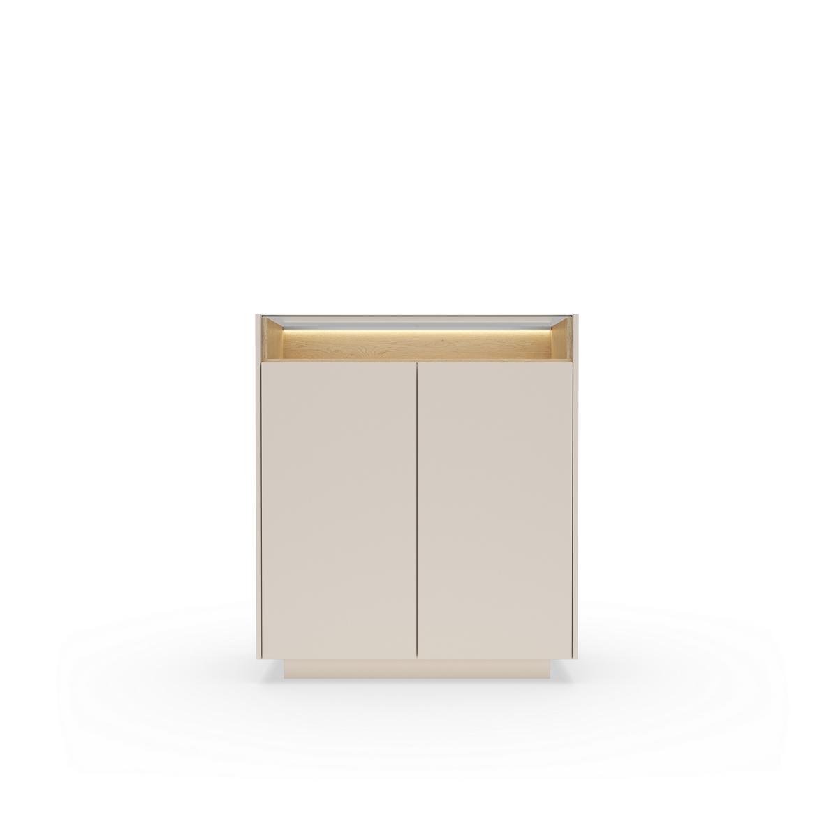 KOMMODE PORTA 103,2/119,2/39,5cm mit Schubladen 2 Türen Beige - Eichefarben/Beige, Holzwerkstoff (103.2/119.2/39.5cm) - MASSENO