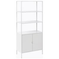 BÜROSCHRANK Metall Hellgrau Kauri - Hellgrau/Grau, Metall (80/180/40cm) - Beliani