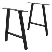 TISCHBEINE Metall Schwarz 2er Set 60x72 cm Oval Tischgestell A-Form aus Stahl - Schwarz, Metall (8/72/60cm) - ML-DESIGN