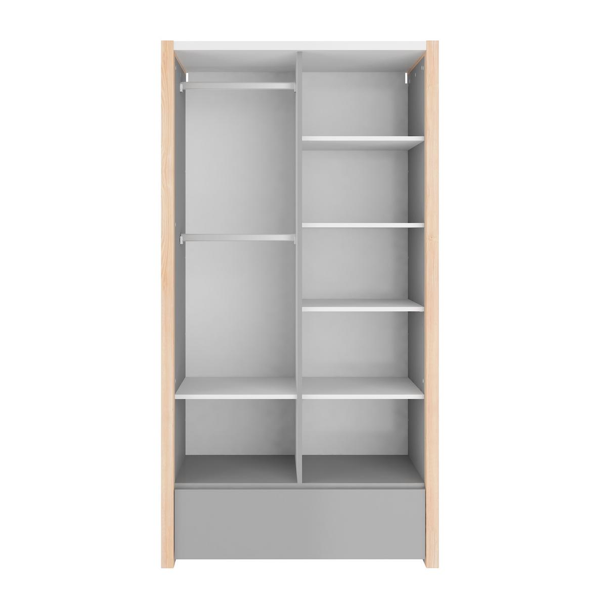 KINDERKLEIDERSCHRANK Pinette, 2-türig – ideal für das Kinderzimmer Weiß - Weiß, Holzwerkstoff (100/190/50cm) - RAUMHIRSCH FURNITURE