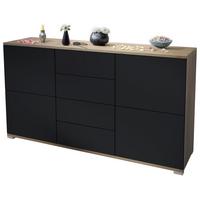 SIDEBOARD Rova Schwarz matt - Schwarz, Holzwerkstoff (138.5/75.5/35cm) - Vladon