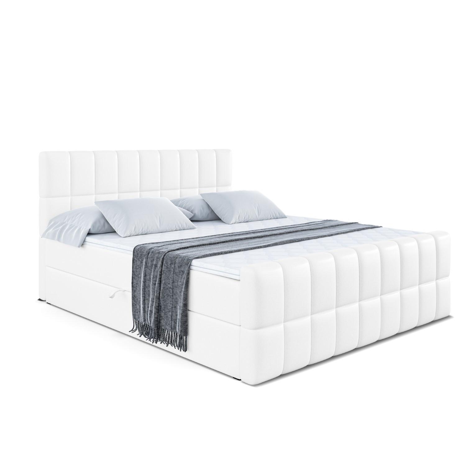 BOXBETT MIAMI-Z - 140x200 cm - H3 - Weiß Hochglanz - Weiß Hochglanz, Holzwerkstoff (140/200cm) - ALTDECOR