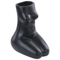 BLUMENVASE Porzellan schwarz Pyrgos - Schwarz, Keramik (22cm) - Beliani