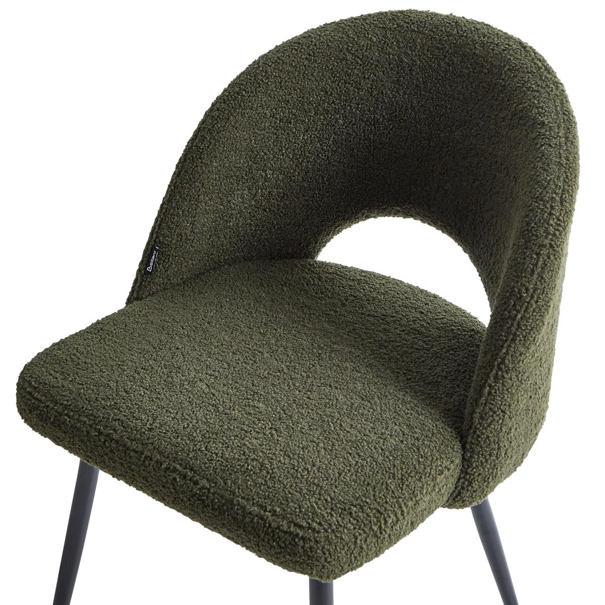 ESSZIMMERSTUHL 2er-Set Dunkelgrün Onaga - Dunkelgrün/Schwarz, Textil (52/77/56cm) - Beliani
