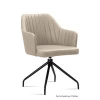 ARMLEHNSTUHL drehbar (2er-Set) Dorena 58x81x60 Schwarz/Natur - Schwarz/Naturfarben, Kunststoff (60/81/58cm) - 58aufmkessel