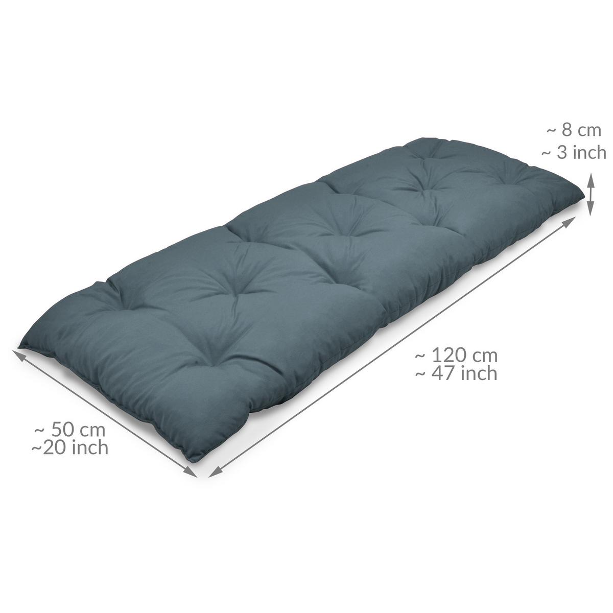 BANKPOLSTER Flair BK 120x50x8cm Taubenblau - Blaugrau, Textil (50/100cm) - Beautissu 