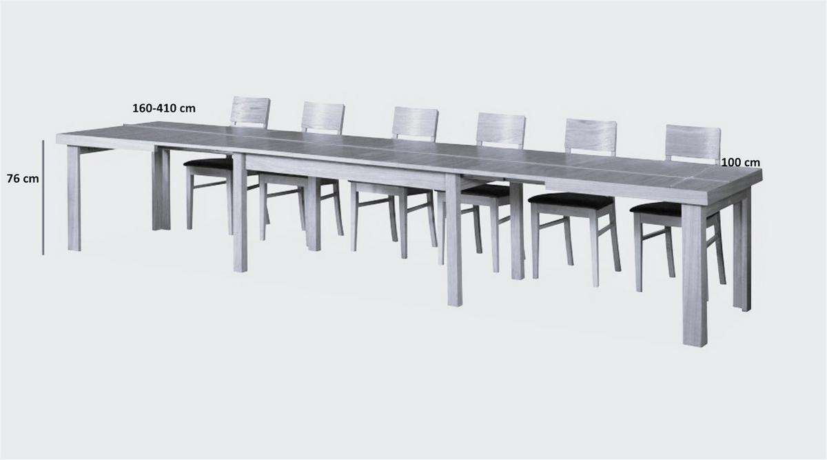 ESSTISCH INFINITO Ausziehbar 160 - 410 / 100 x 76 cm - Eichefarben, Holz (160/100/76cm) - MASSENO