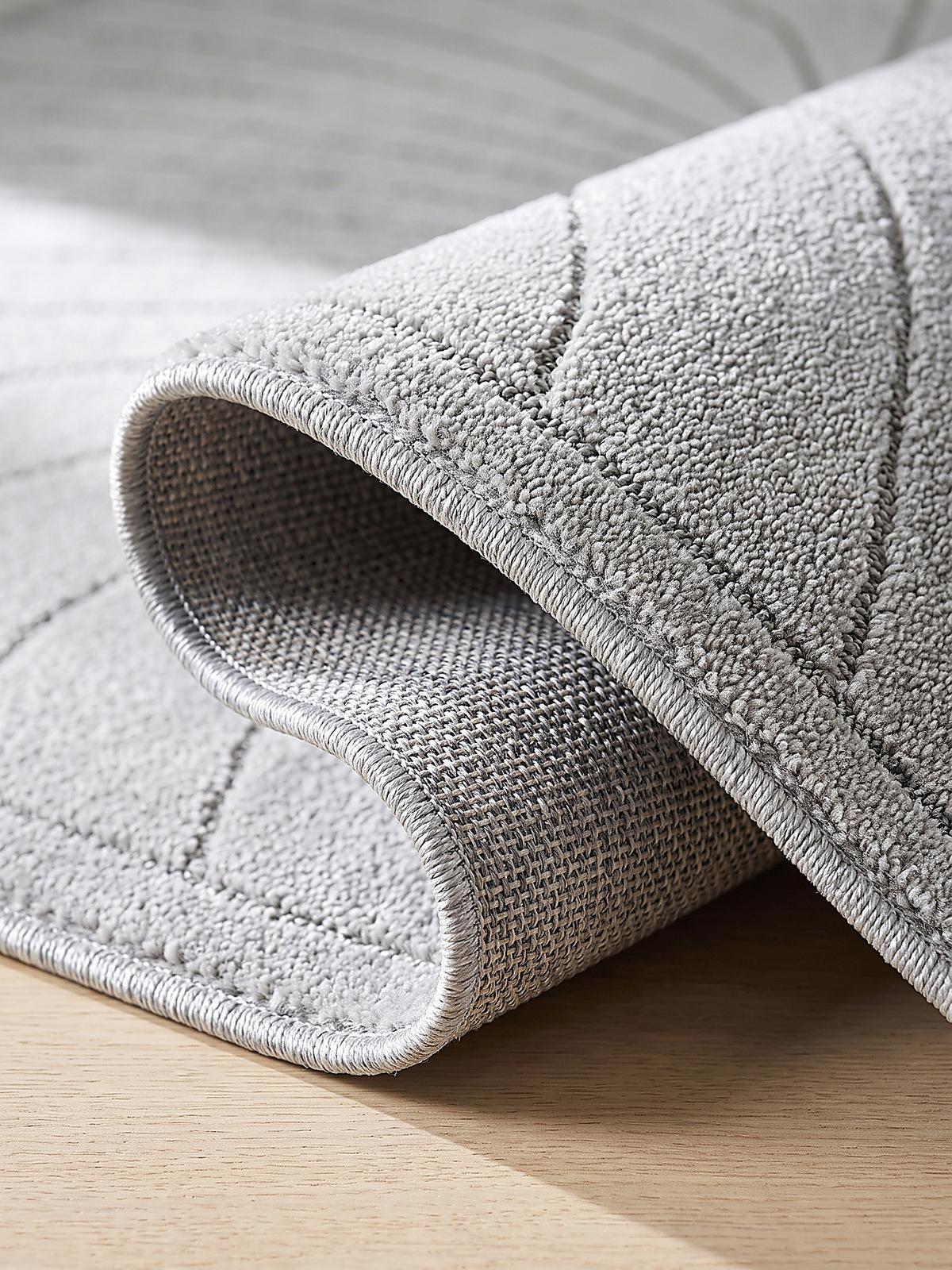 TEPPICH Outdoor, Fußbodenheizung-geeignet, mit Blattmotiv, aus Polypropylen, ENGADIN in Silbergrau, 120 x 170 cm - Grau, Textil (120/170cm) - KADIMA DESIGN