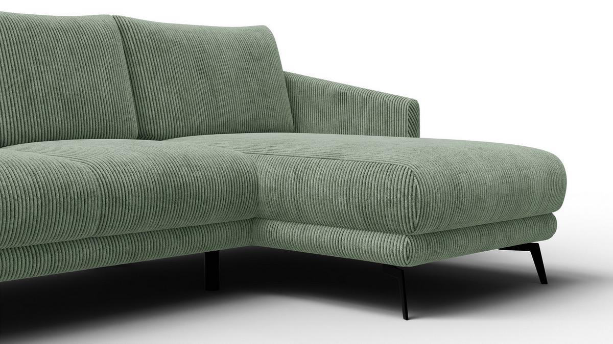 ECKSOFA VILT 3-Sitzer, mint - Schwarz/Mintgrün, Holzwerkstoff/Textil (221/156cm) - Wozimo