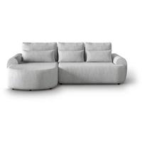 ECKSCHLAFSOFA Olivio L Grau - Hellgrau/Schwarz, Kunststoff/Textil (266/170cm) - Beautysofa