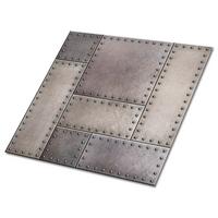 FLIESENAUFKLEBER 9 Stück 30x30 cm selbstklebend Blechstruktur - Grau, Textil (30/1.6/30cm) - TULUP