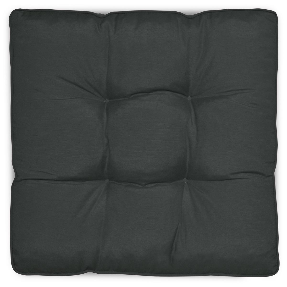 LOUNGEKISSEN Flair Outdoor Sitz 60/60/10cm Graphitgrau - Graphitfarben, Textil (60/10/60cm) - Beautissu 