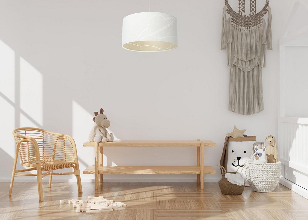 HÄNGELEUCHTE Weiß 70/100 cm - Beige/Weiß, Kunststoff (30/1.2/100cm) - ONZENO